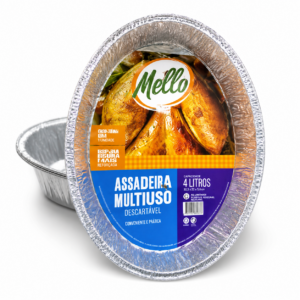 Assadeira Multiuso Oval de Alumínio Mello 4 Litros
