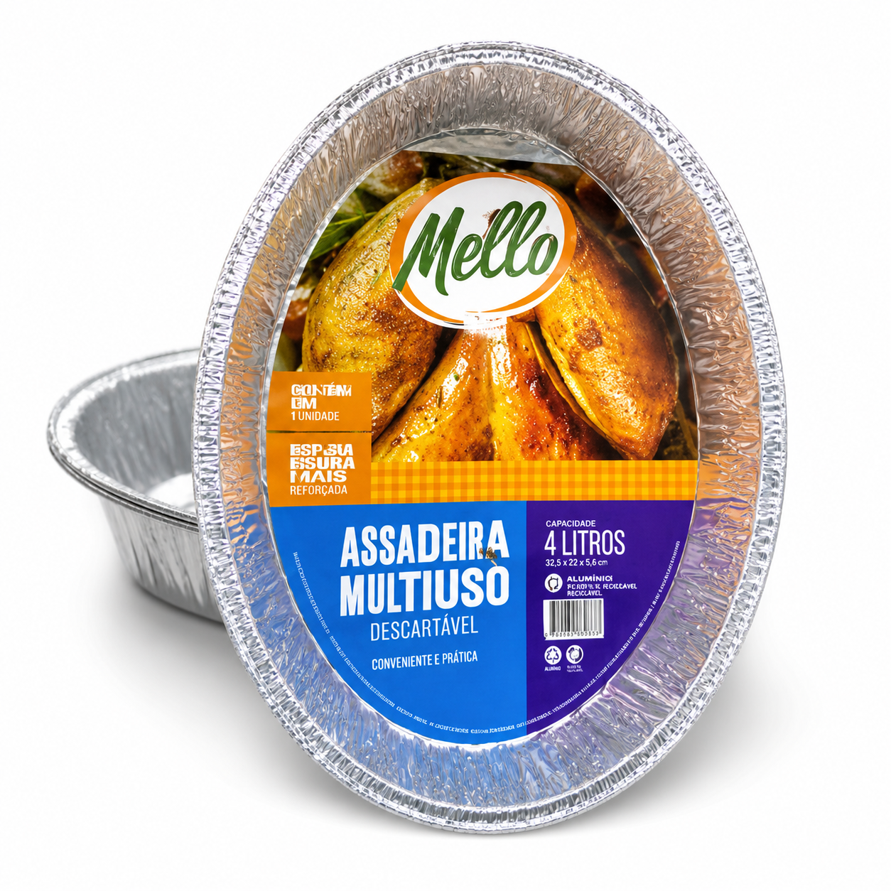 Assadeira Multiuso Oval de Alumínio Mello 4 Litros
