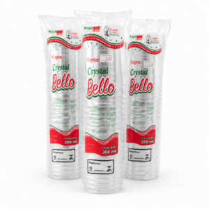 Copo Descartável Crystal Bello Plastilânia – 200 ml e 300 ml